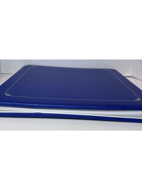 Creative Memories Scrapbook Album 12x12 Blue w/ Pages Silver Foil Old Style - Picture 6 of 6